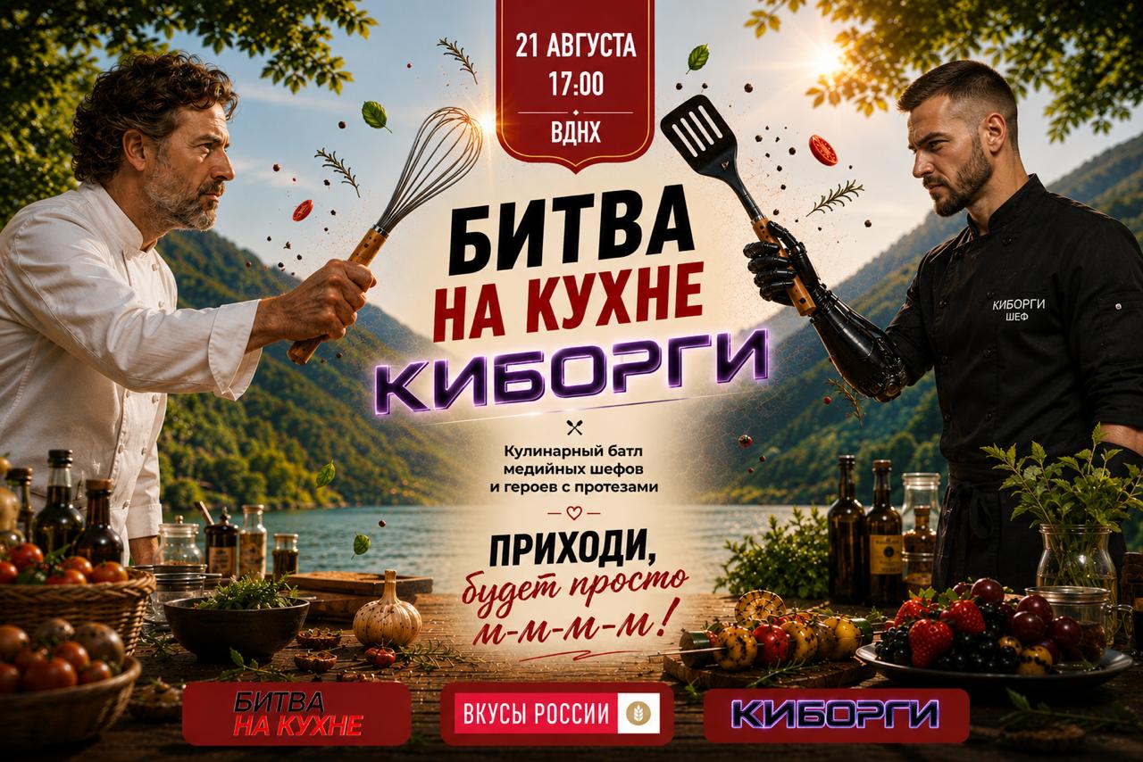 БИТВА НА КУХНЕ. КИБОРГИ: на ВДНХ медийные шефы и люди с протезами рук сойдутся в необычном кулинарном поединке.